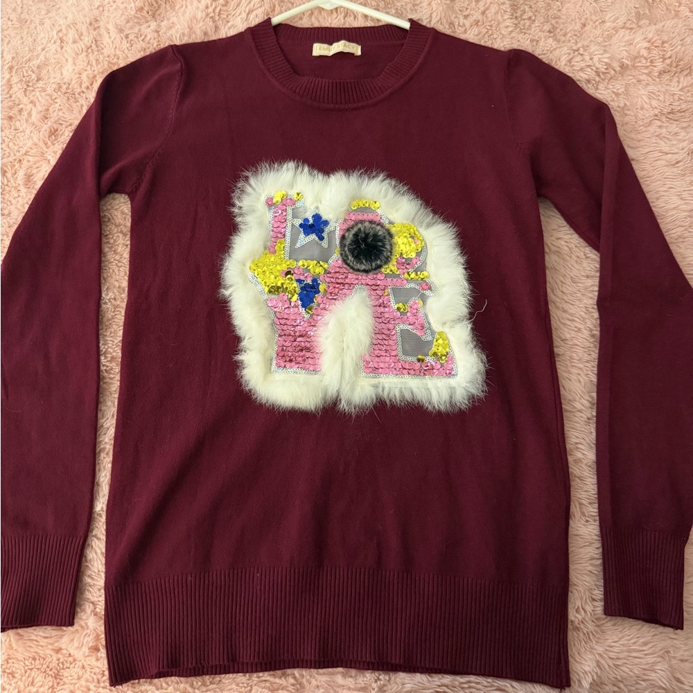 Burgundy, long sleeve